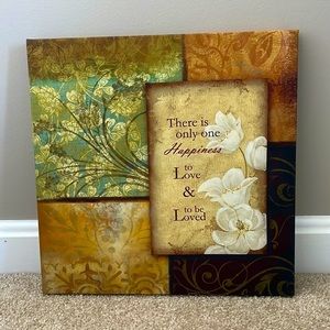 Stretched Canvas Wall Art There is only one Happiness to Love 11.75" x 11.75”